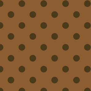 Chocolate polka dots on gingerbread brown