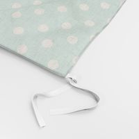 Vanilla cream polka dots on mint green