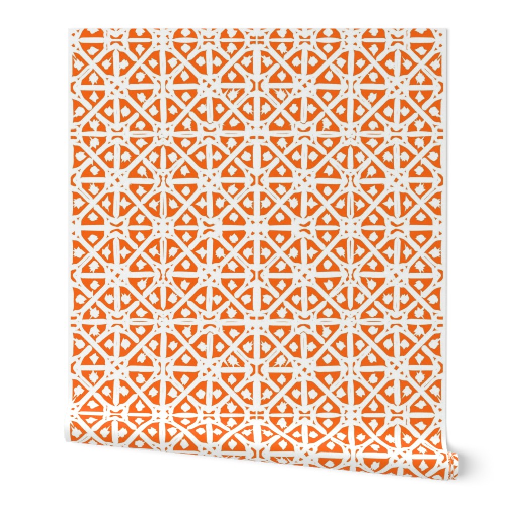 Orange mediterranean tiles outdoor pattern middle east 