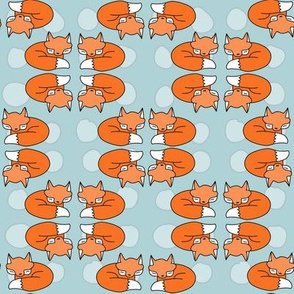 Foxes / cute orange fox / blue toddler kids baby design / trendy hipster woodland animals design