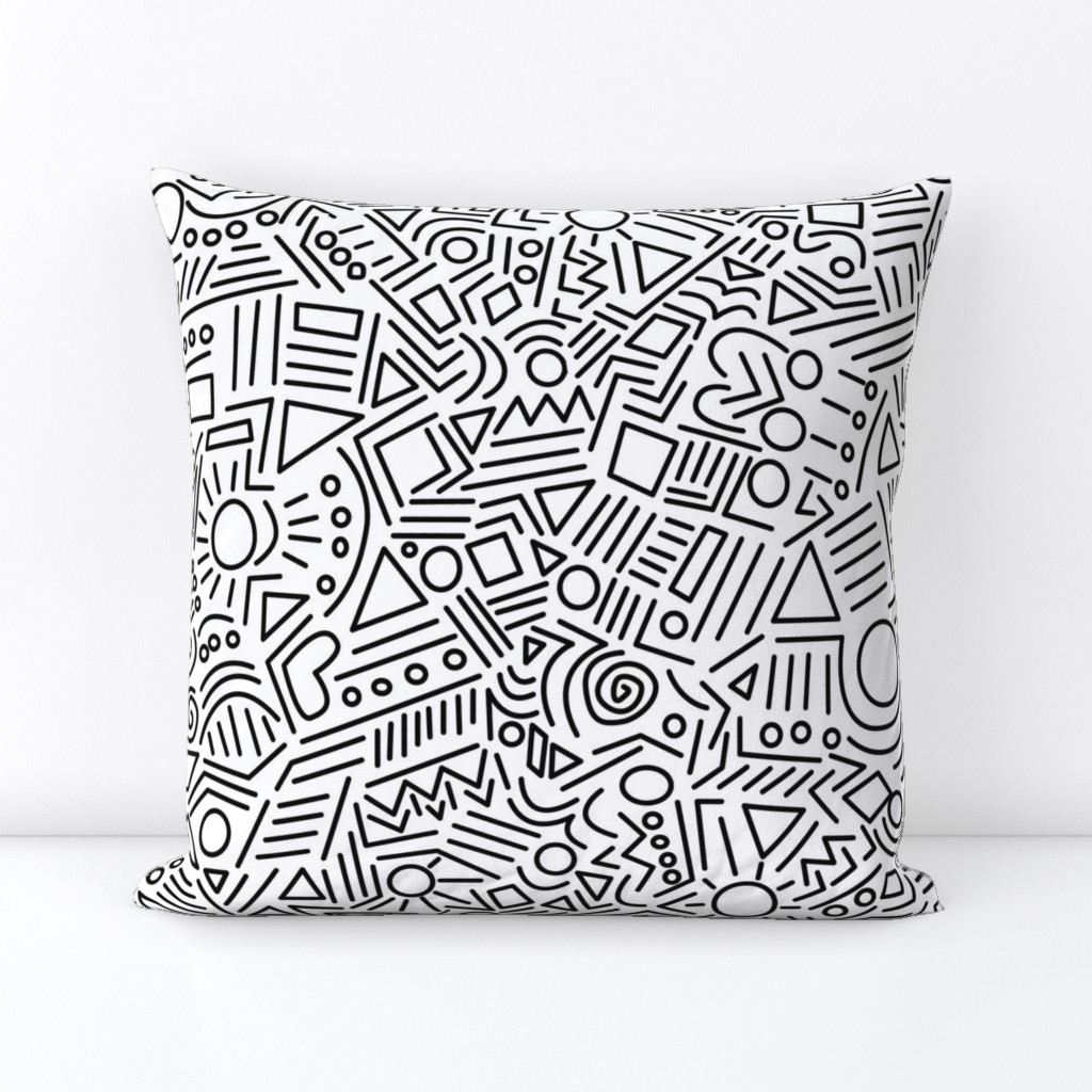 Abstract Doodles — white