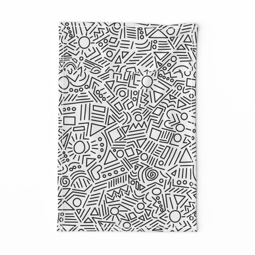Abstract Doodles — white