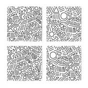 Abstract Doodles — white