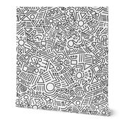 Abstract Doodles — white