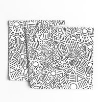 Abstract Doodles — white