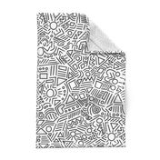 Abstract Doodles — white