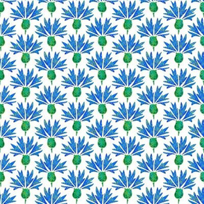 Moroccan Blue Cornflowers N3 (white)