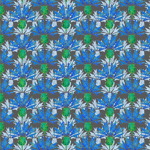Moroccan Blue & Dusty Cornflowers N1 (grey)