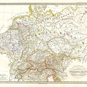 1855 Map of Germany (42"W)