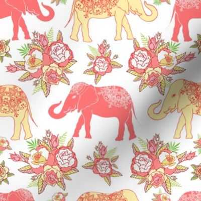 Elephants and flowers