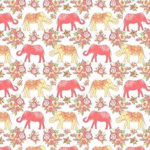 Elephants and flowers