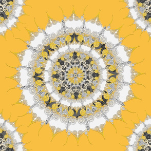 Mandala on mustard