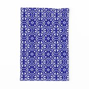 Indonesian Royal Blue Outdoor pillow moroccan tiles fabric bright blue patio porch pool