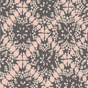 Vintage lace fabric blush and cocoa brown delicate