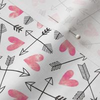 Arrows and Watercolor Hearts Love Valentine Pink Smaller