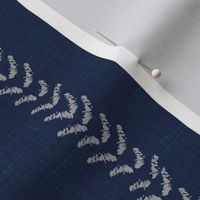 indigo linen stripe stitch stitched stripe triangle v