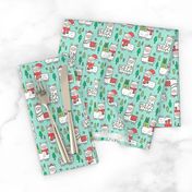 Holidays Christmas llamas on Mint Green Smaller