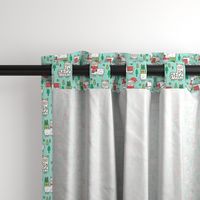 Holidays Christmas llamas on Mint Green Smaller