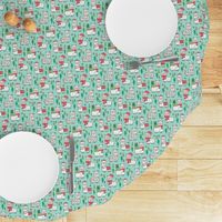 Holidays Christmas llamas on Mint Green Smaller