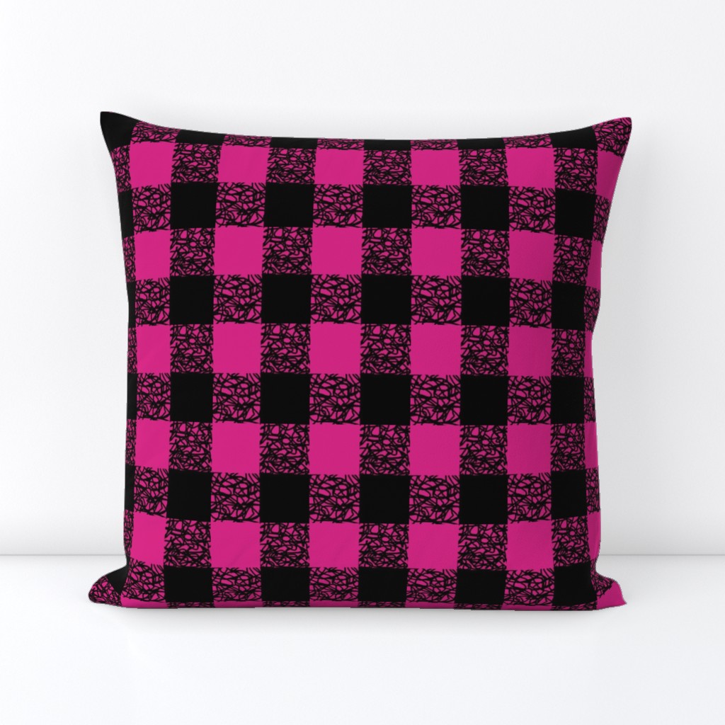 Fuchsia Scumbling Plaid