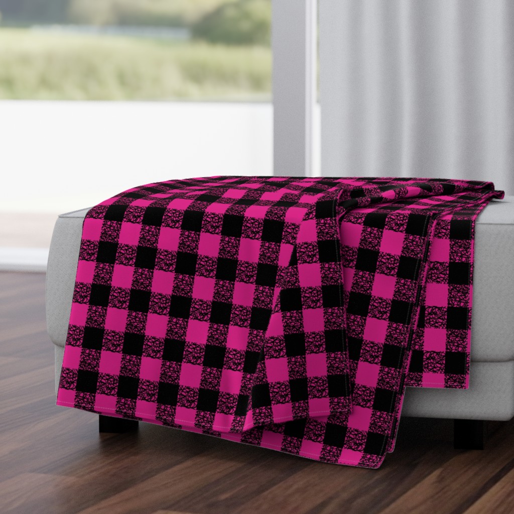 Fuchsia Scumbling Plaid