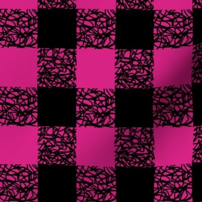 Fuchsia Scumbling Plaid