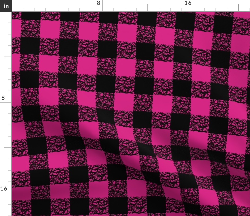 Fuchsia Scumbling Plaid