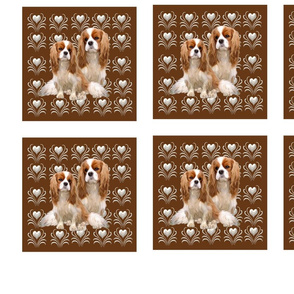 Set of 20 Cavalier King Charles fabric squares