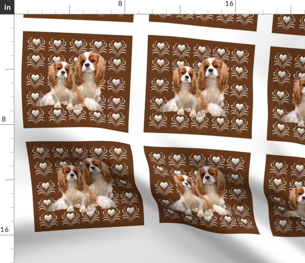 Set of 20 Cavalier King Charles fabric squares