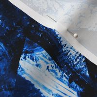 Blue and white storm clouds abstract print