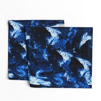 Blue and white storm clouds abstract print