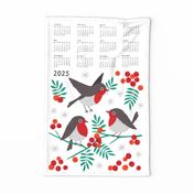 Robin tea towel calendar 2024 white