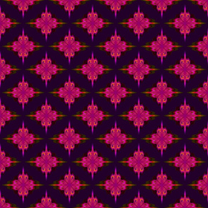 Fuchsia and Orange Qbist Motif