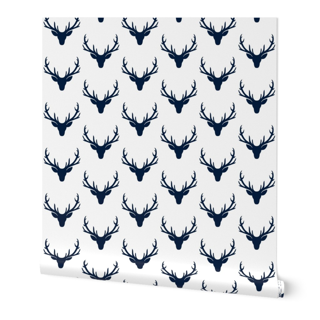 Navy Deer Antlers – Woodland Baby Nursery Kids Children baby Boy Bedding A