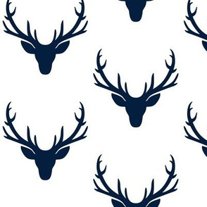 Navy Deer Antlers – Woodland Baby Nursery Kids Children baby Boy Bedding A