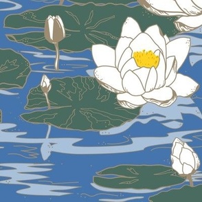 Water lilies - petal solids calm