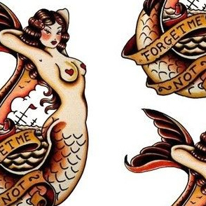 Sailor Jerry Mother Baby Mermaid Tattoo by Adam Lauricella TattooNOW