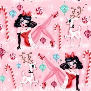 Christmas Pinup Fabric, Wallpaper and Home Decor | Spoonflower