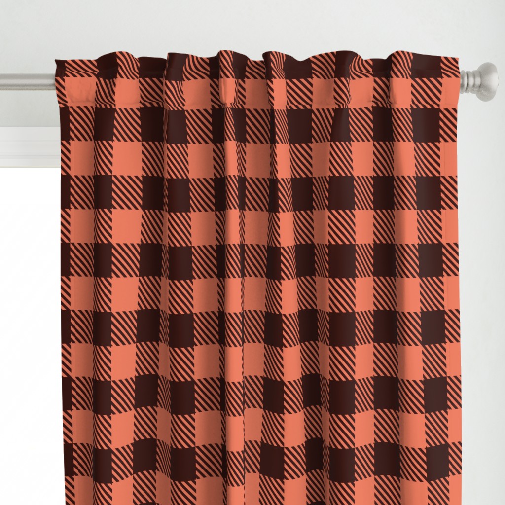 Buffalo Plaid - Brown/Coral