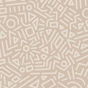 Abstract Doodles Cream