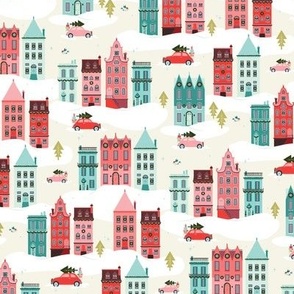 Row Houses Fabric, Wallpaper and Home Decor | Spoonflower