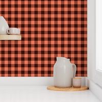 Buffalo Plaid - Coral and Brown - Small