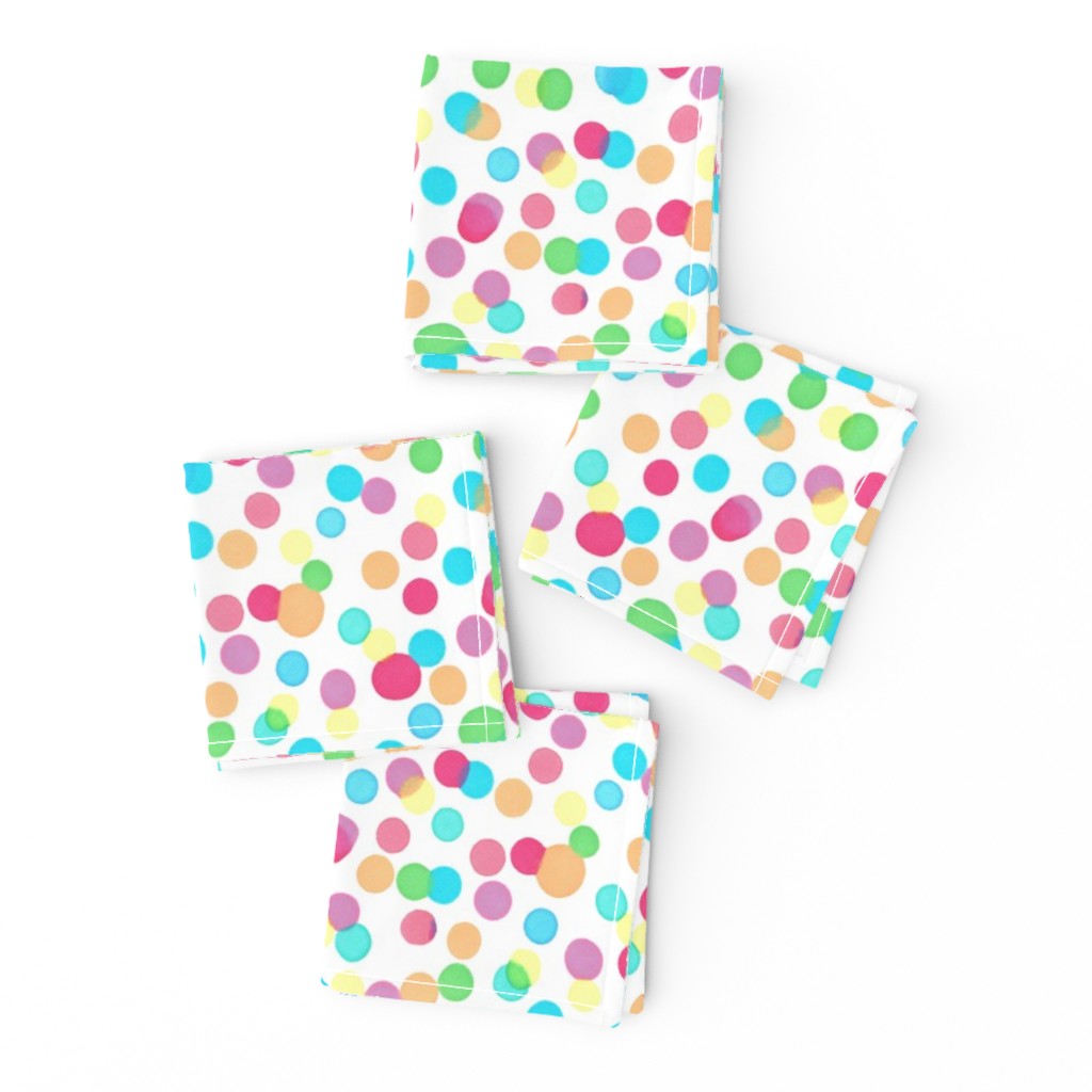 Illustrated Ink Blot Rainbow Confetti Spots Pattern