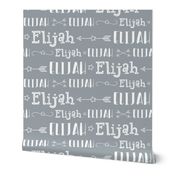 Boys Personalized Name Baby Fabric - Gray - Elijah