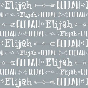 Boys Personalized Name Baby Fabric - Gray - Elijah