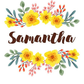 Personalized Name - Floral Sunshine - Samantha