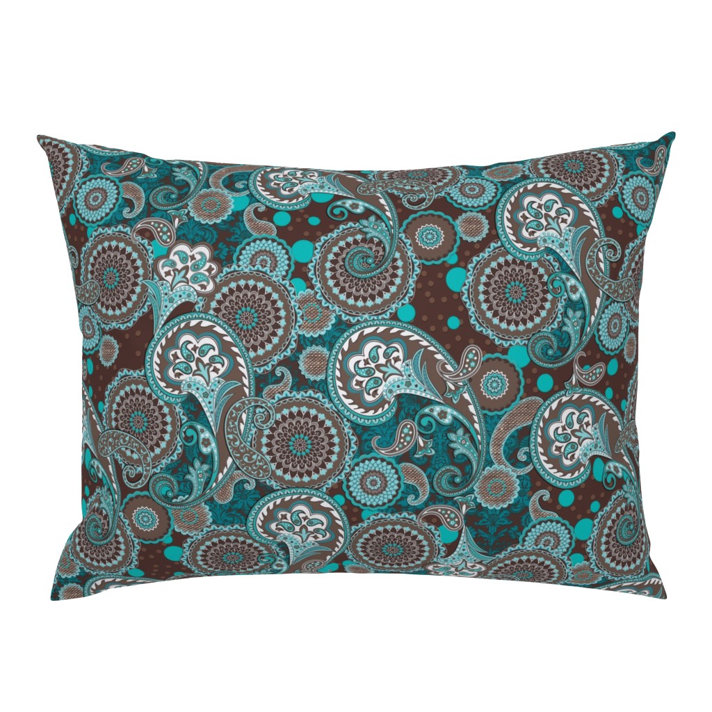 Paisley Mandala blue brown L