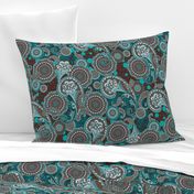 Paisley Mandala blue brown L