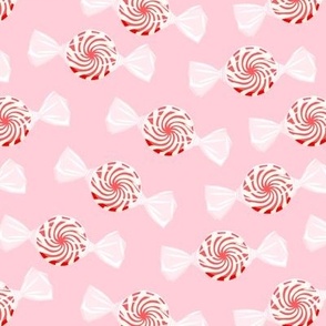 peppermint candy - red on pink