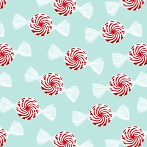 peppermint candy - dark red on dark mint